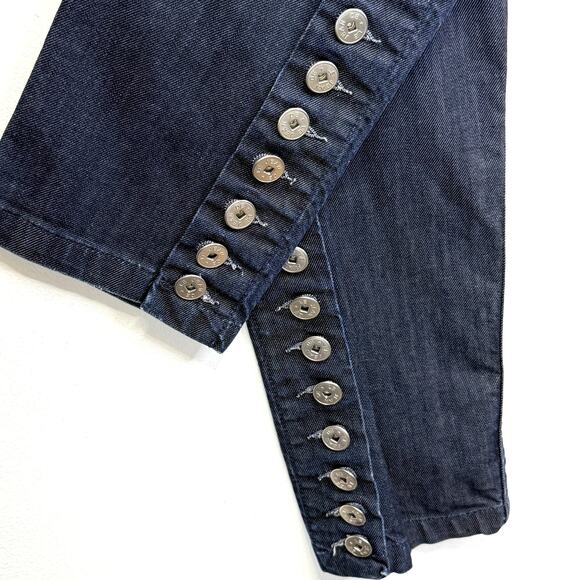 Marithe Francois Girbaud Jeans Womens 28 Dark Indigo Slim 12 Button Ankle Italy - Picture 8 of 11
